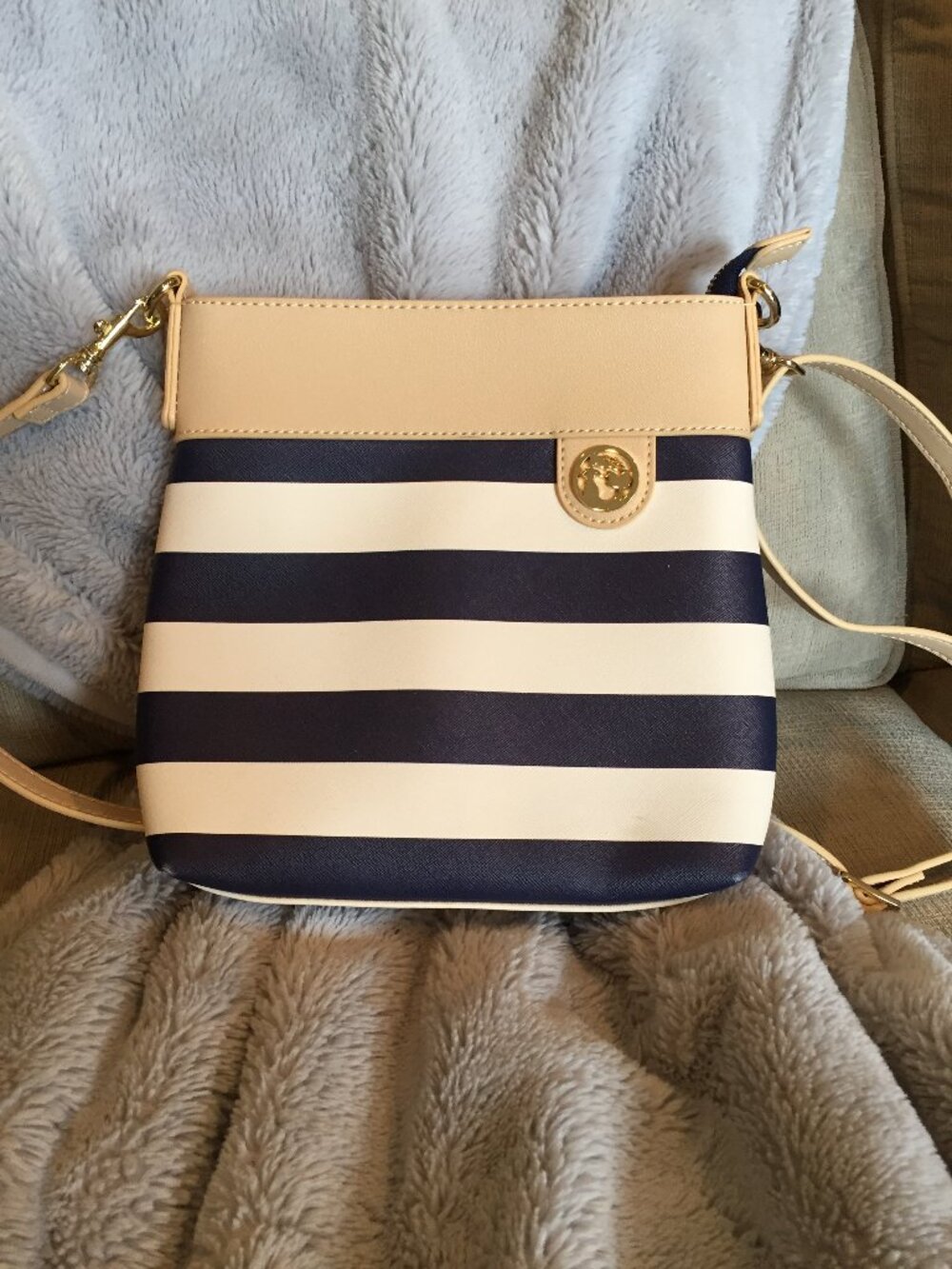 Spartina blue/white stripe shoulder bag